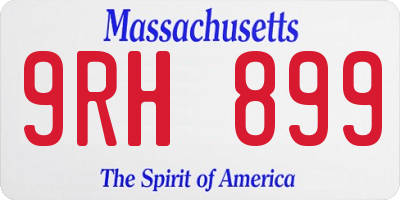 MA license plate 9RH899