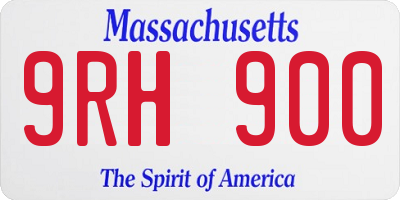 MA license plate 9RH900