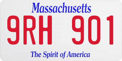 MA license plate 9RH901