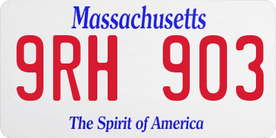MA license plate 9RH903