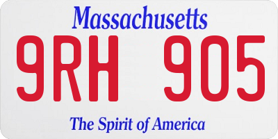 MA license plate 9RH905