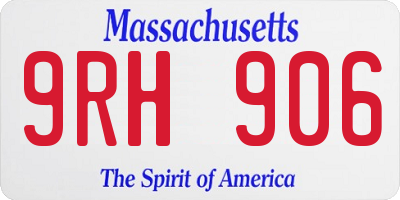 MA license plate 9RH906