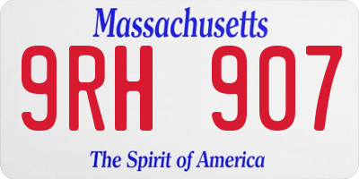 MA license plate 9RH907