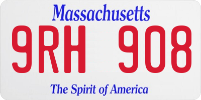MA license plate 9RH908
