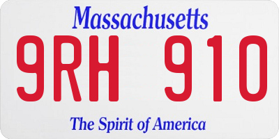 MA license plate 9RH910