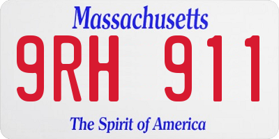 MA license plate 9RH911