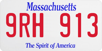 MA license plate 9RH913