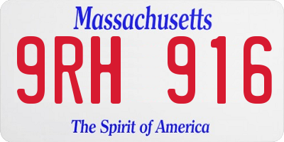 MA license plate 9RH916