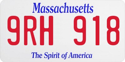 MA license plate 9RH918