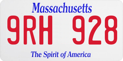MA license plate 9RH928