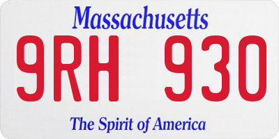MA license plate 9RH930