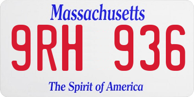 MA license plate 9RH936
