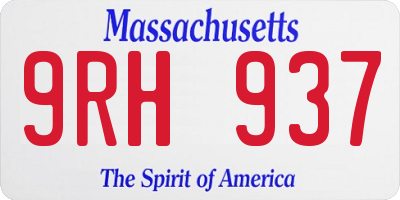 MA license plate 9RH937