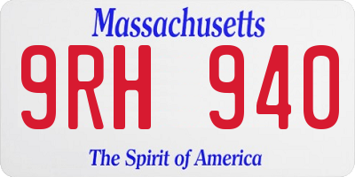 MA license plate 9RH940