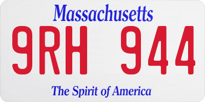 MA license plate 9RH944