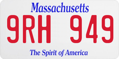 MA license plate 9RH949