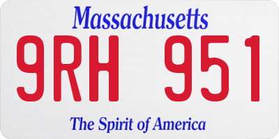 MA license plate 9RH951