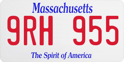 MA license plate 9RH955