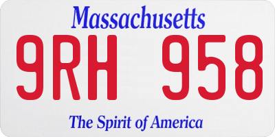 MA license plate 9RH958