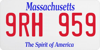 MA license plate 9RH959