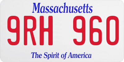 MA license plate 9RH960