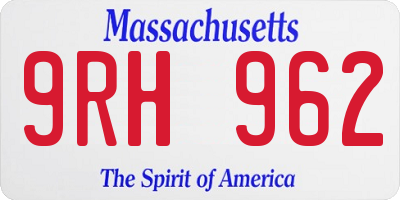 MA license plate 9RH962
