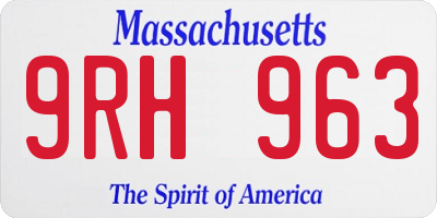 MA license plate 9RH963