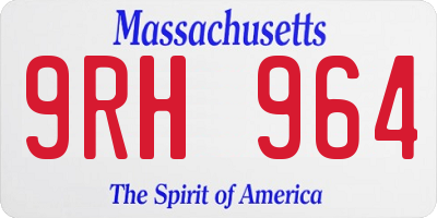 MA license plate 9RH964
