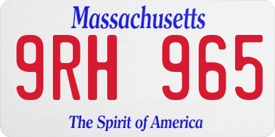 MA license plate 9RH965