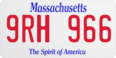 MA license plate 9RH966