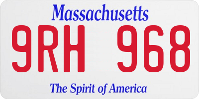 MA license plate 9RH968