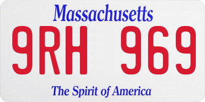 MA license plate 9RH969