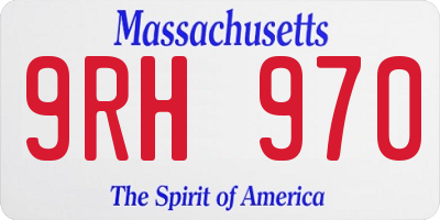 MA license plate 9RH970