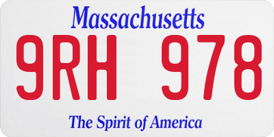 MA license plate 9RH978