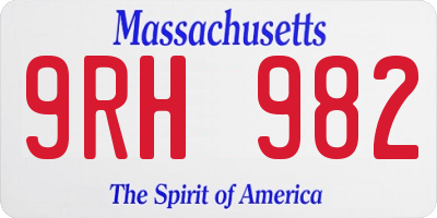 MA license plate 9RH982