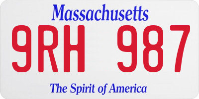 MA license plate 9RH987