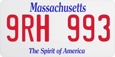 MA license plate 9RH993