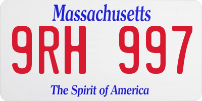 MA license plate 9RH997