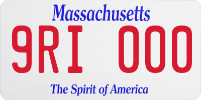 MA license plate 9RI000