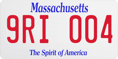 MA license plate 9RI004