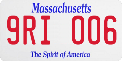 MA license plate 9RI006