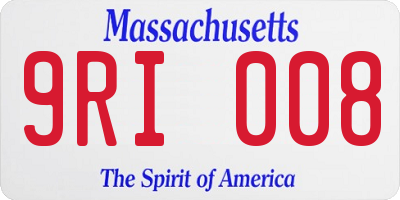 MA license plate 9RI008