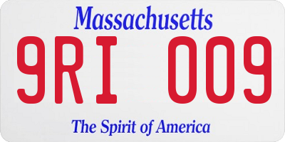 MA license plate 9RI009