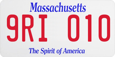 MA license plate 9RI010