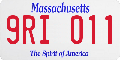 MA license plate 9RI011