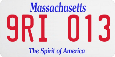 MA license plate 9RI013