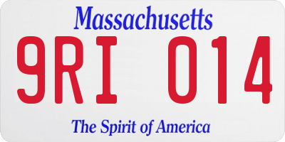 MA license plate 9RI014