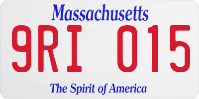 MA license plate 9RI015