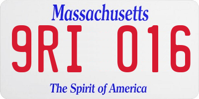 MA license plate 9RI016