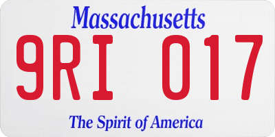 MA license plate 9RI017